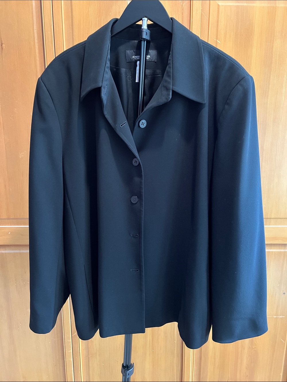 Jones New York Platinum Woman Black Button-Front Women's Blazer Jacket